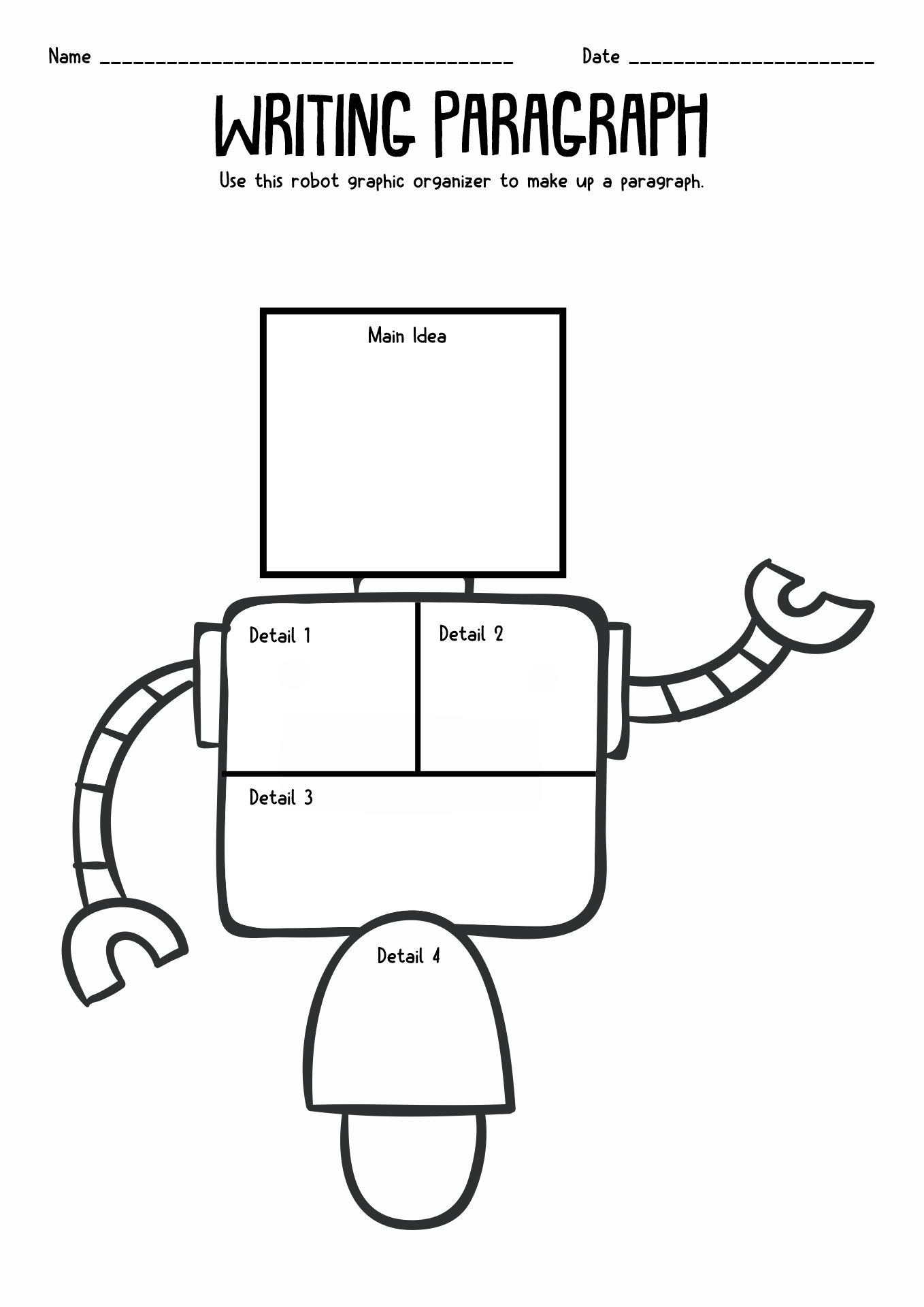 Robot Writing Graphic Organizer