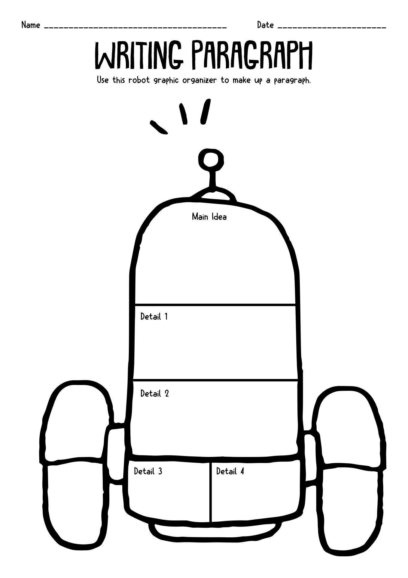 Robot Writing Graphic Organizer Image