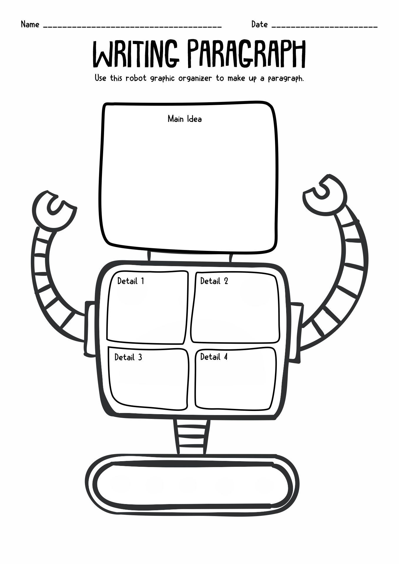 Robot Writing Graphic Organizer