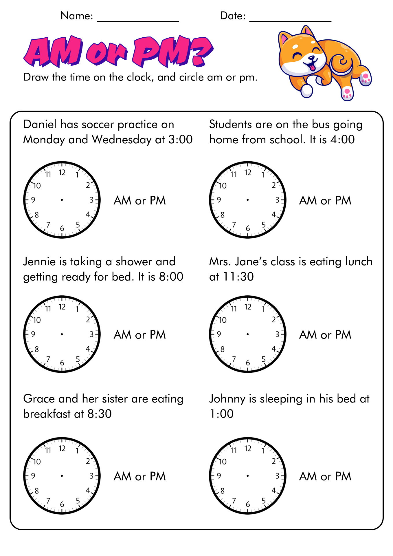 15 AM And Pm Worksheets Free PDF at