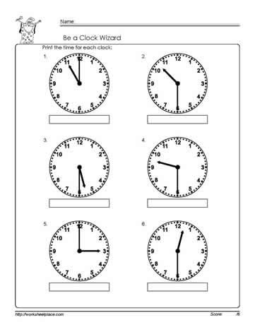 Telling Time Worksheets Half Hour