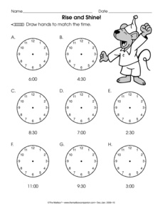 Telling Time Worksheets Half Hour