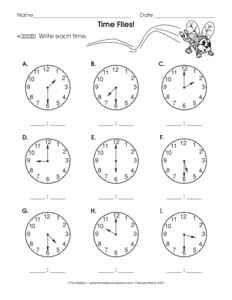 Time Worksheet Half Hour