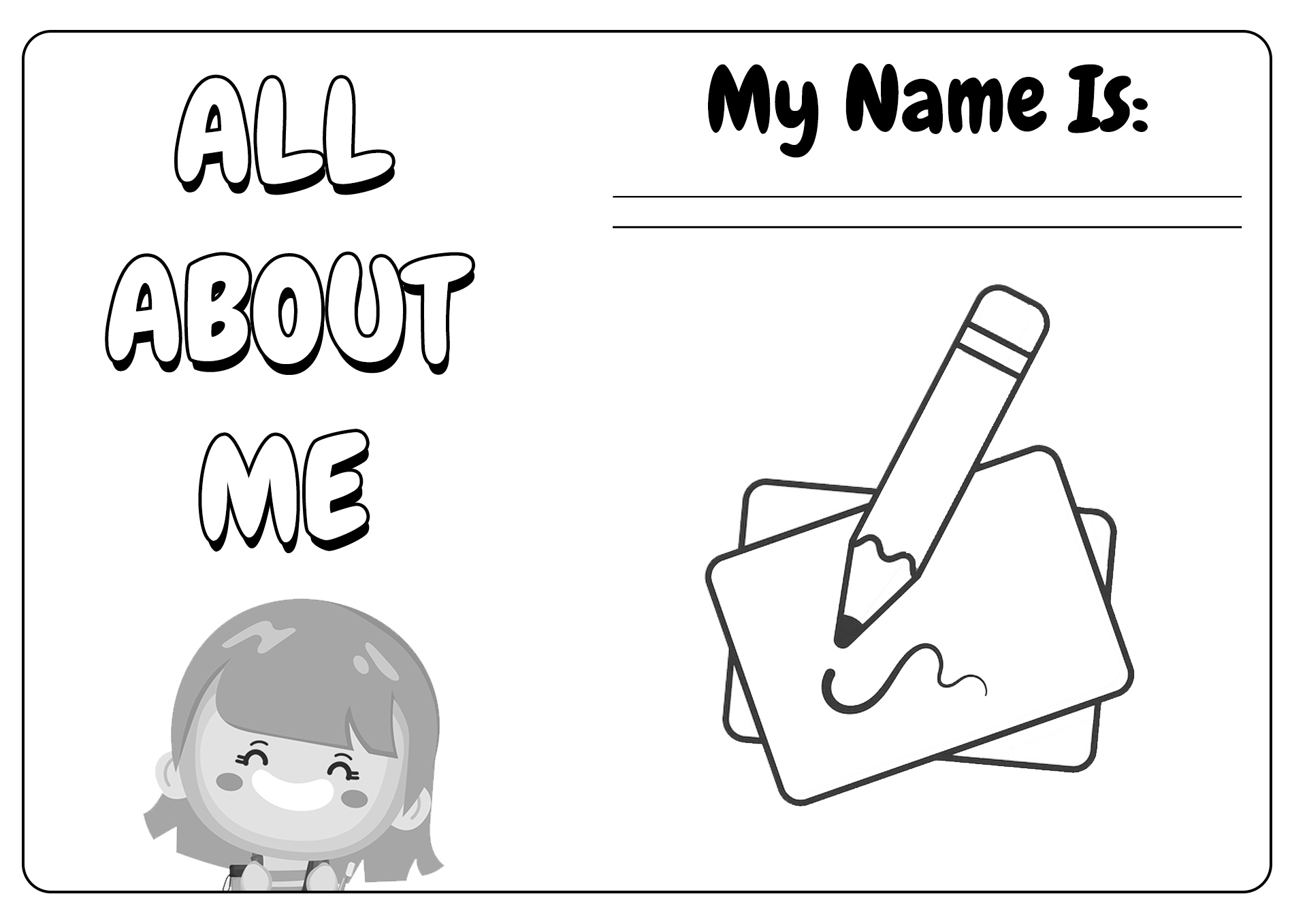 All About Me Book Templates Image
