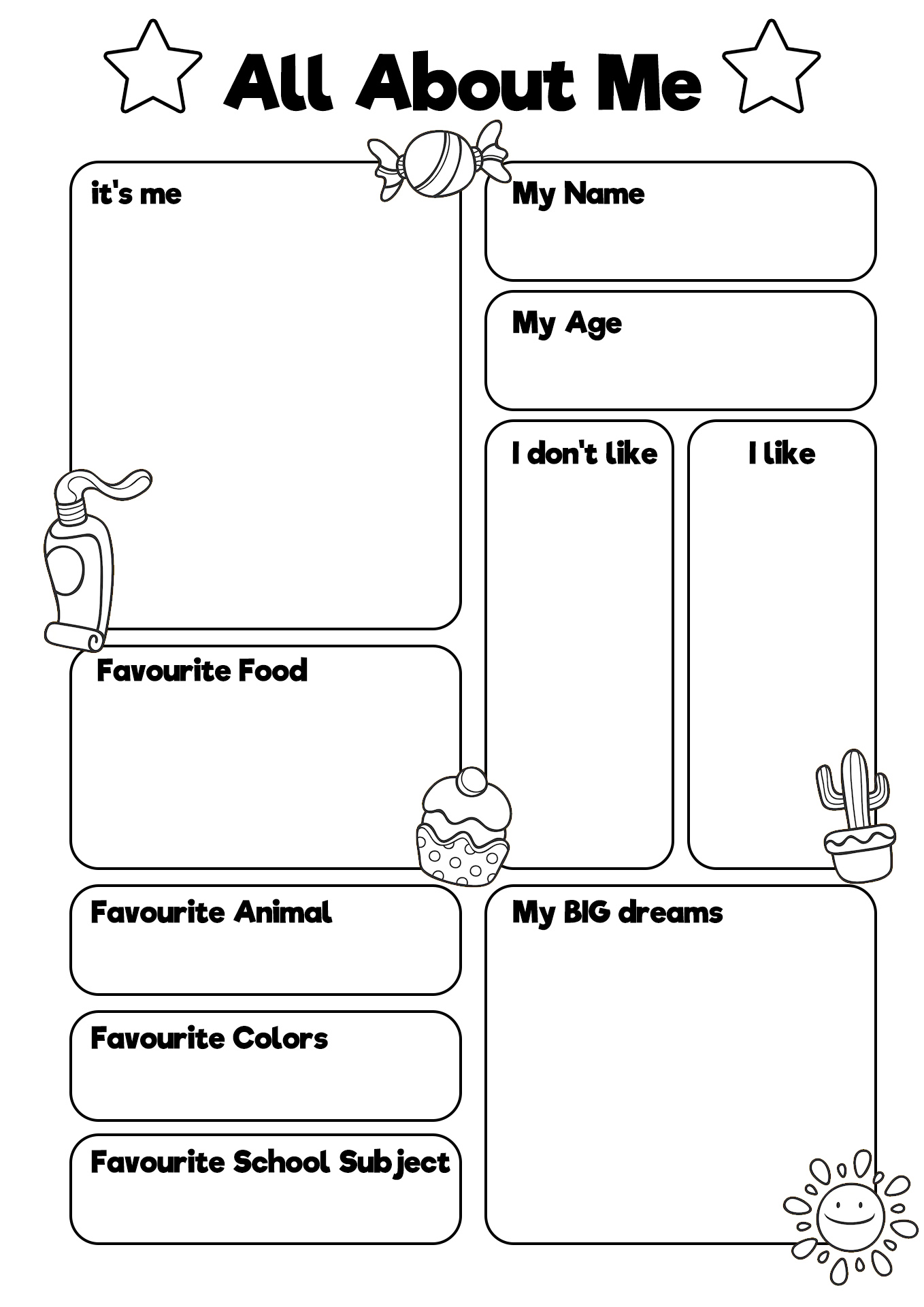 All About Me Preschool Worksheets Free Image
