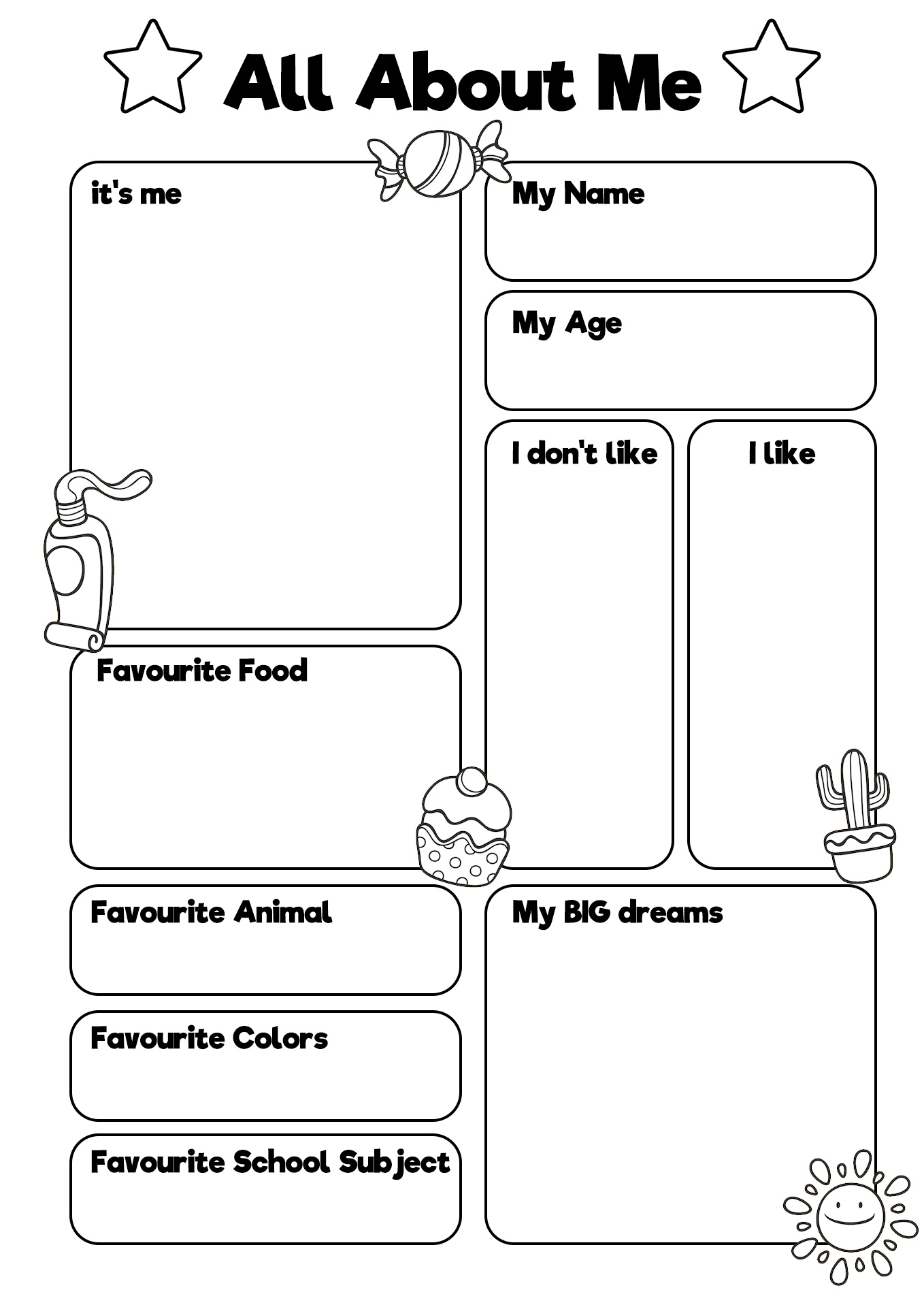 12 Preschool All About Me Worksheets Printables - Free PDF at ...