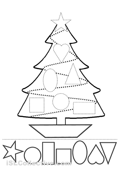 Christmas Tree Cut and Paste Activity Image