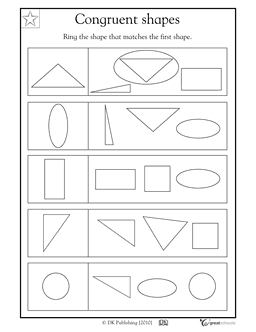 Congruent Shapes Worksheets 1st Grade Image