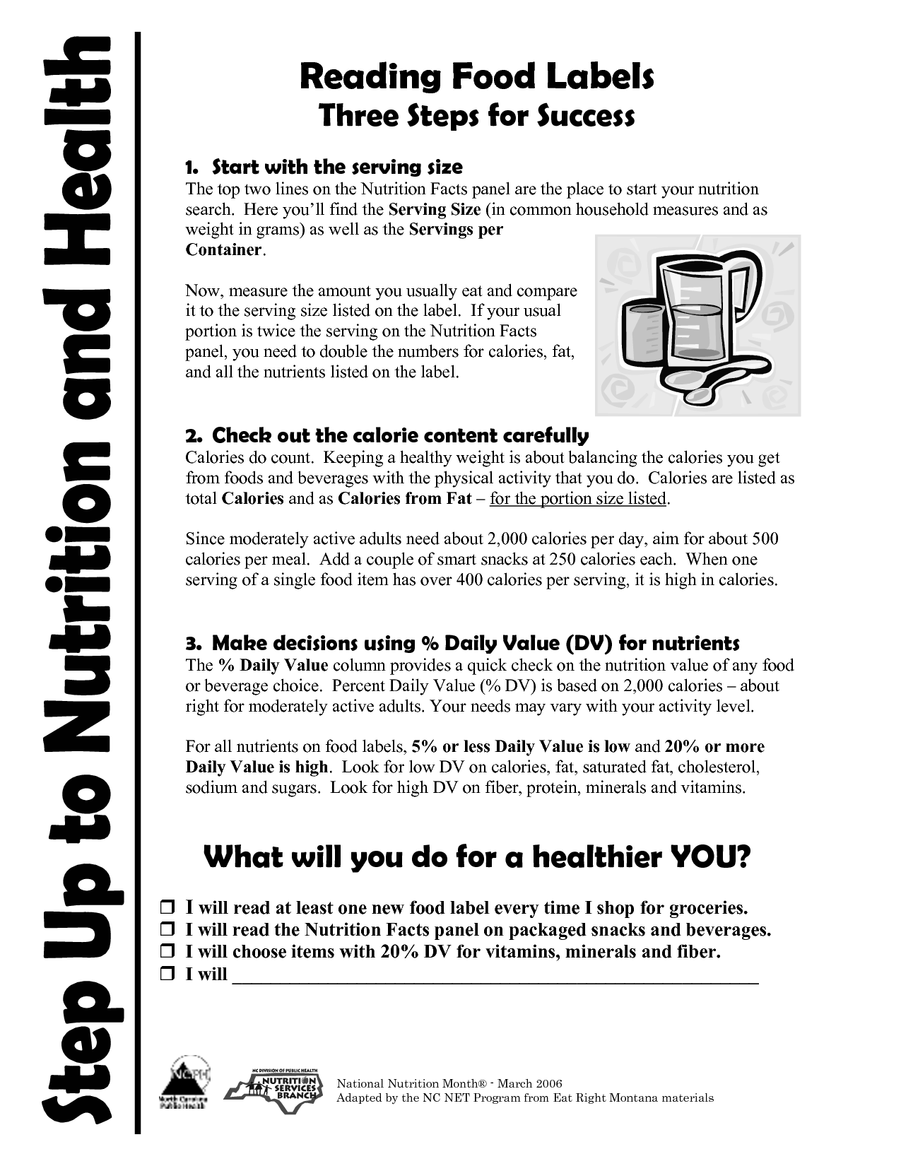Food Nutrition Labels Worksheet Image