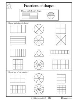 Fraction Worksheets 3rd Grade Shapes Image