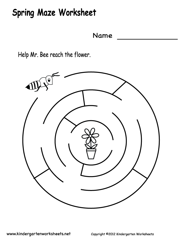 Free Kindergarten Maze Worksheets Image