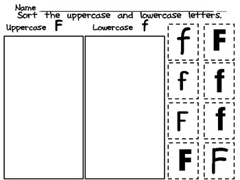 Cut and Paste Worksheets Letter F