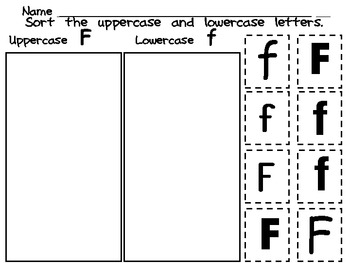 Cut and Paste Worksheets Letter F