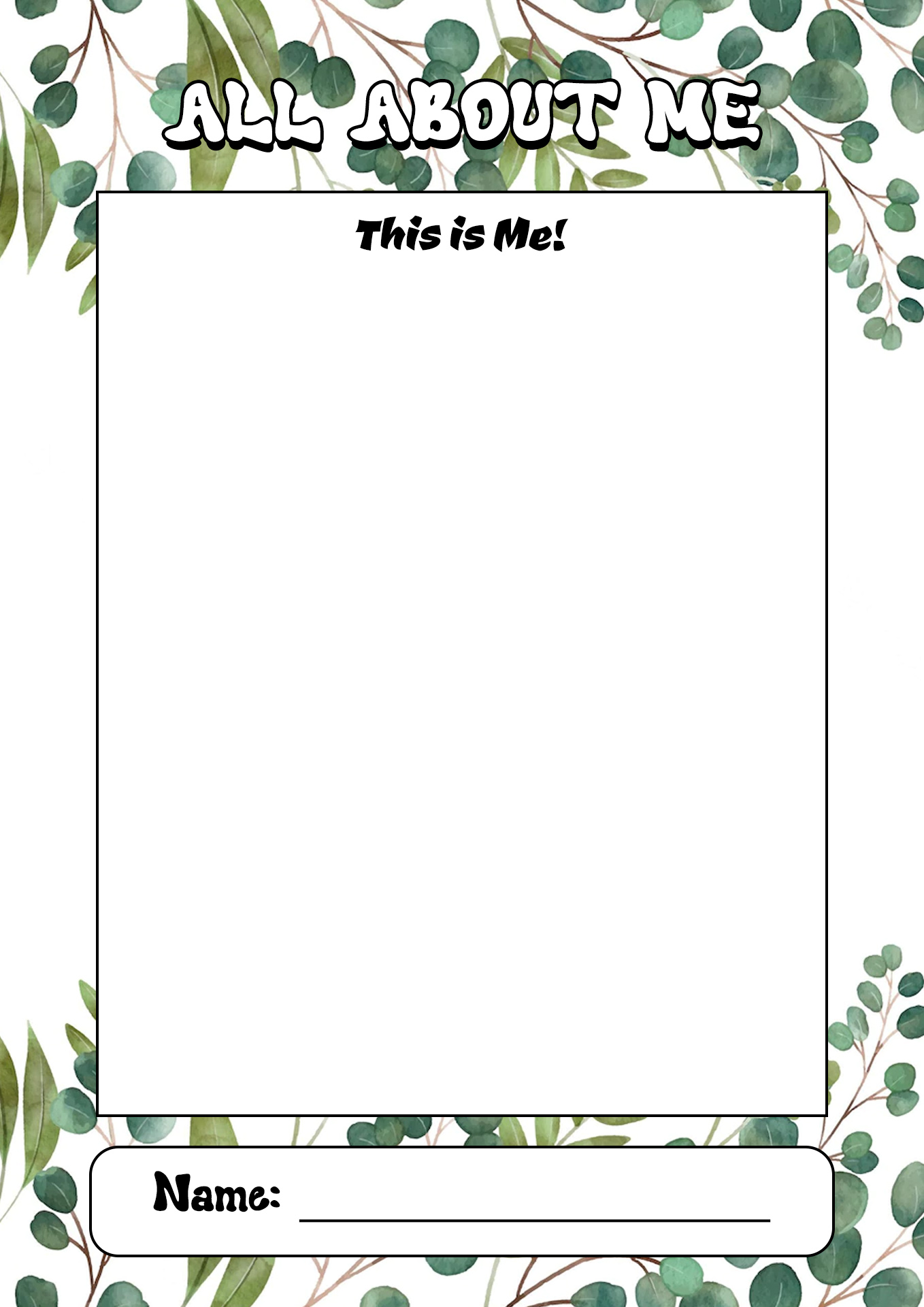 Free Printable Preschool All About Me Book
