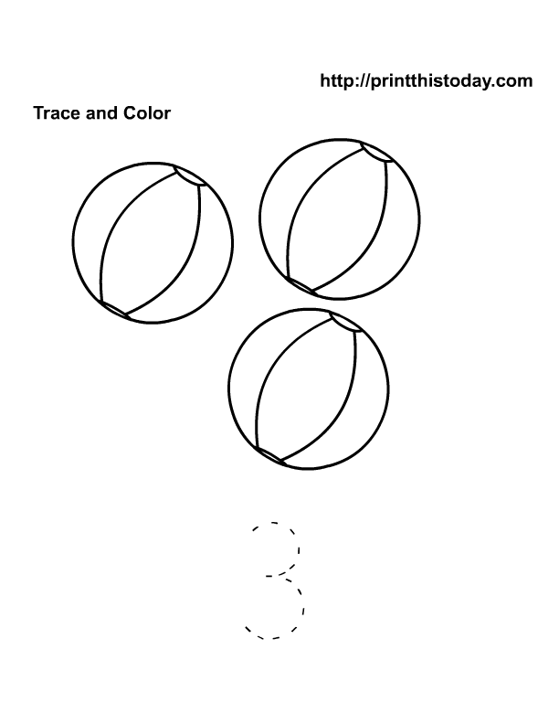 Free Printable Preschool Worksheet Number 3 Image