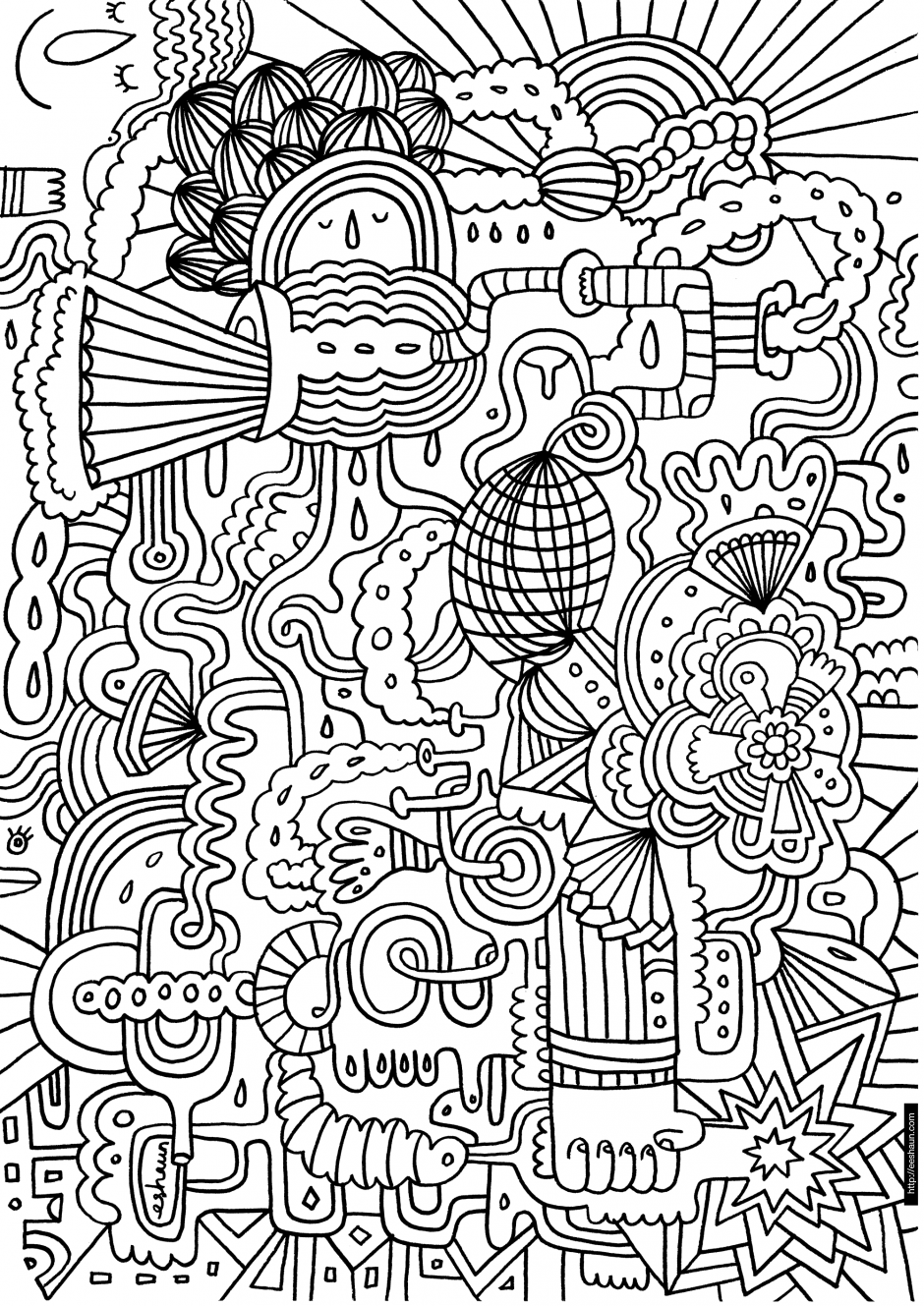 Hard Pattern Coloring Pages for Adults Image