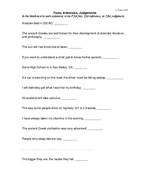 Inference Worksheets 3rd Grade Image