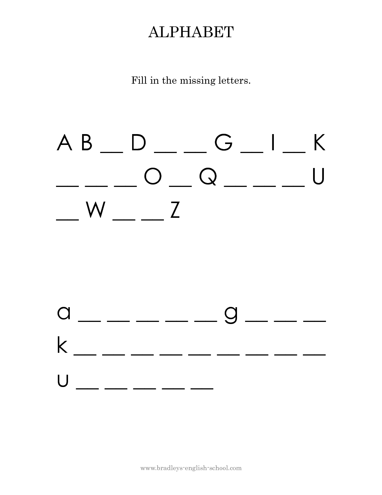 Kindergarten Worksheets Alphabet Letters