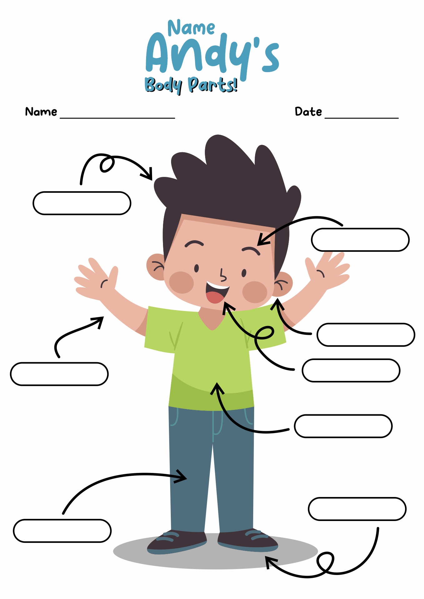 Label Body Parts Worksheets