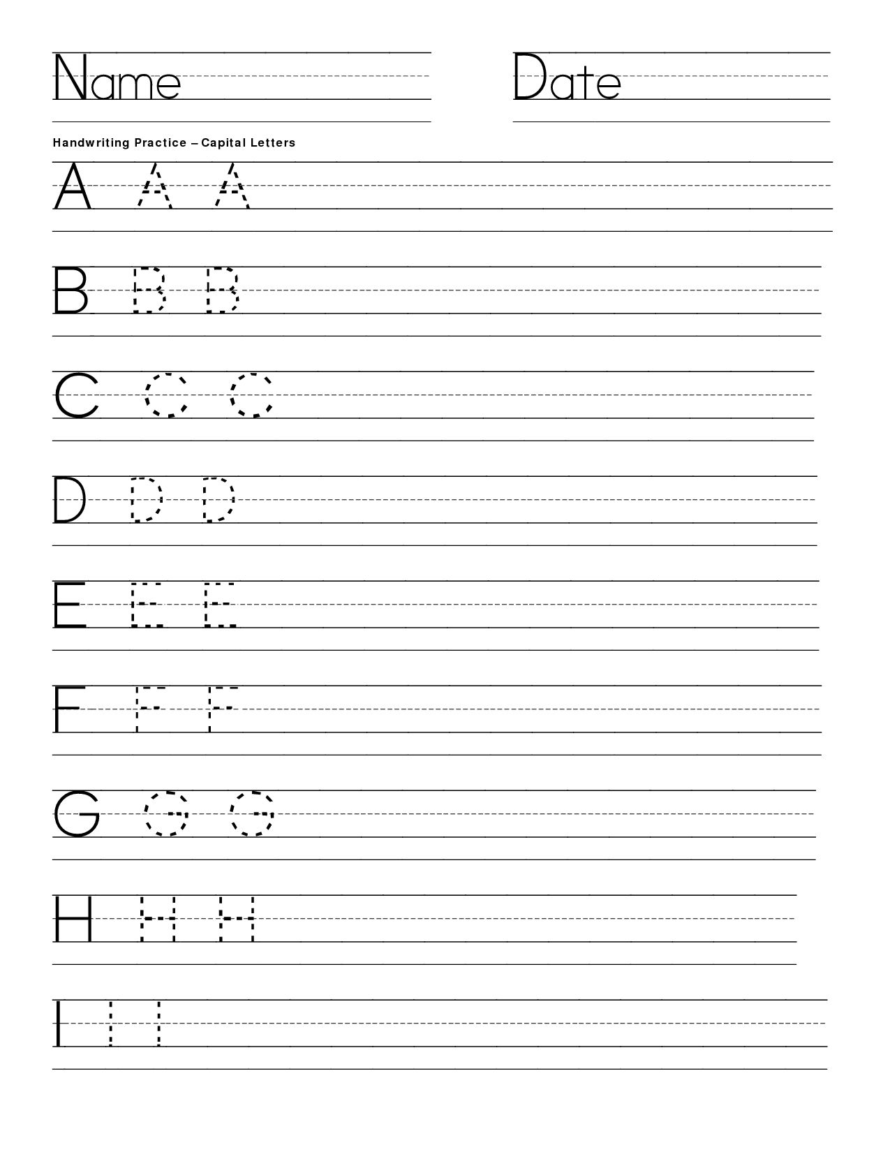 Letter Writing Practice Sheets Image