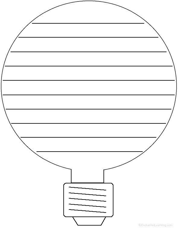 Light Bulb Writing Template Image