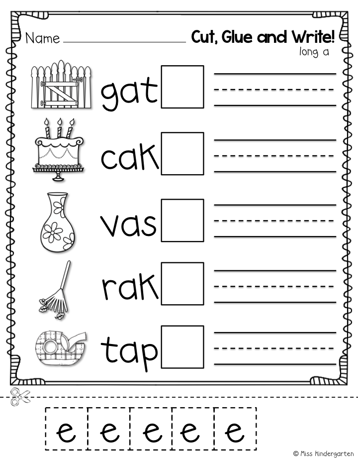 Long Vowel E Words for Kindergarten Image