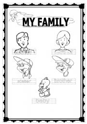 My Family Preschool Worksheet Image