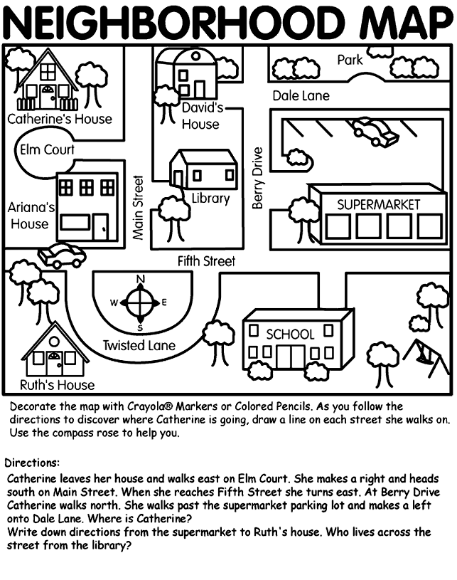 Neighborhood Maps Worksheets Printables