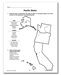Pacific Region of the United States Worksheet Image