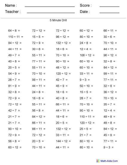 5 Minute Math Drills Multiplication Image