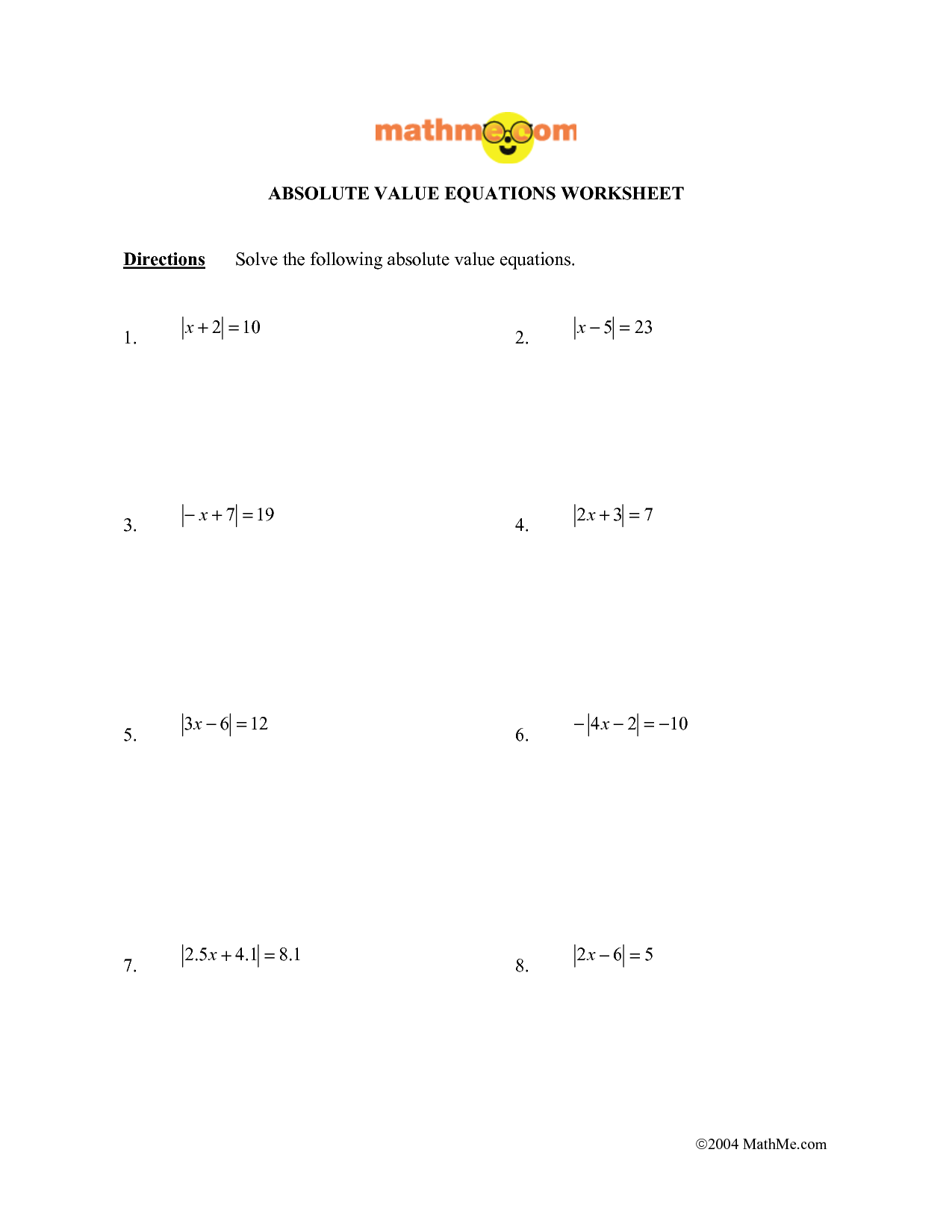 assignment 11 absolute value