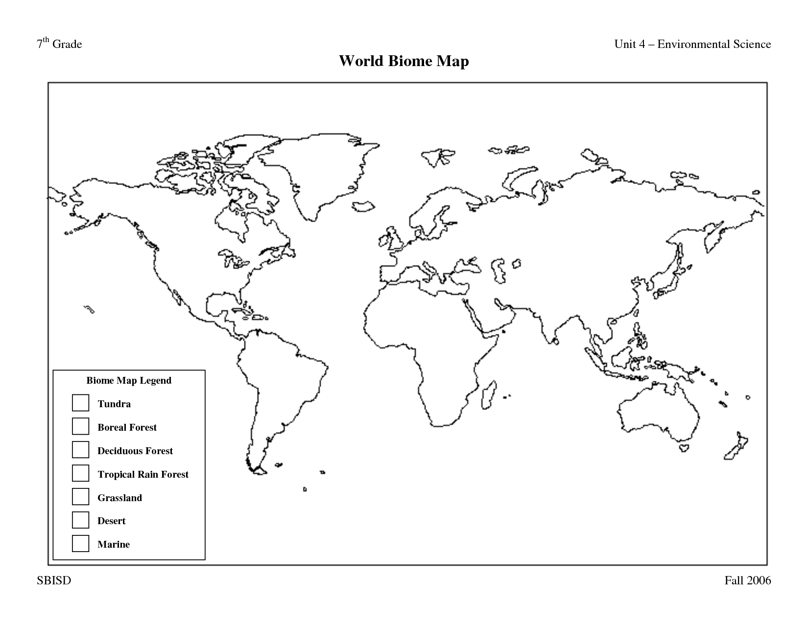 Biome World Map Printable Image