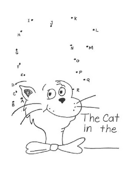 Cat in the Hat Dot to Dot Printable Image