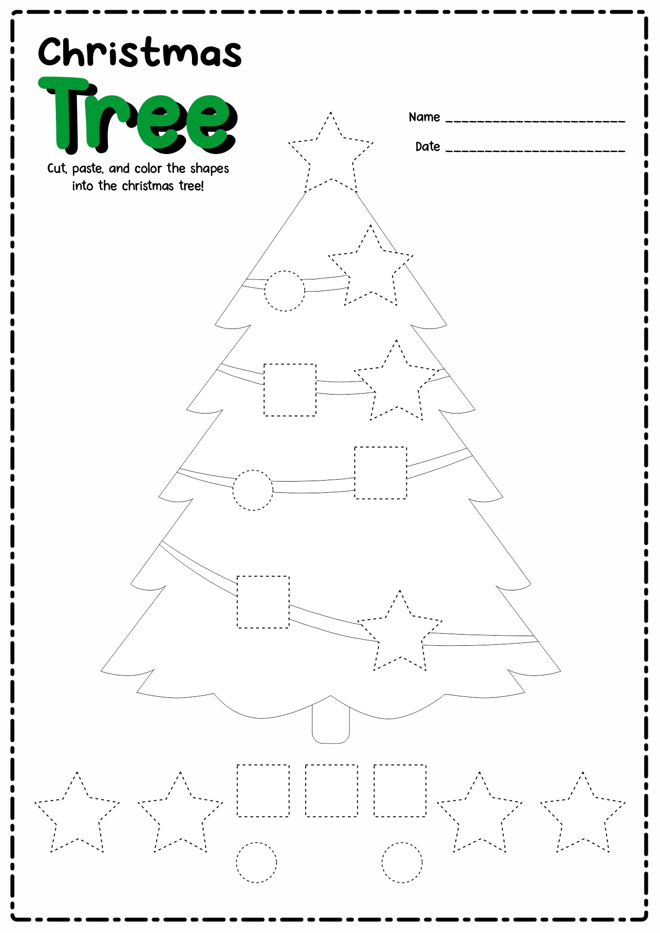 Christmas Tree Cut and Paste Activity