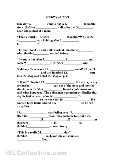Free Printable Adjective Worksheets For Middle School