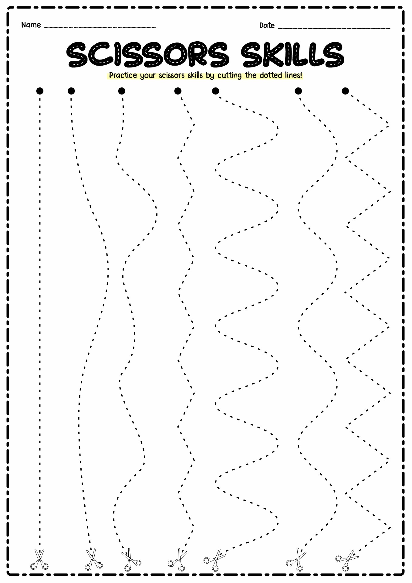 Free Printable Scissor Practice Worksheets