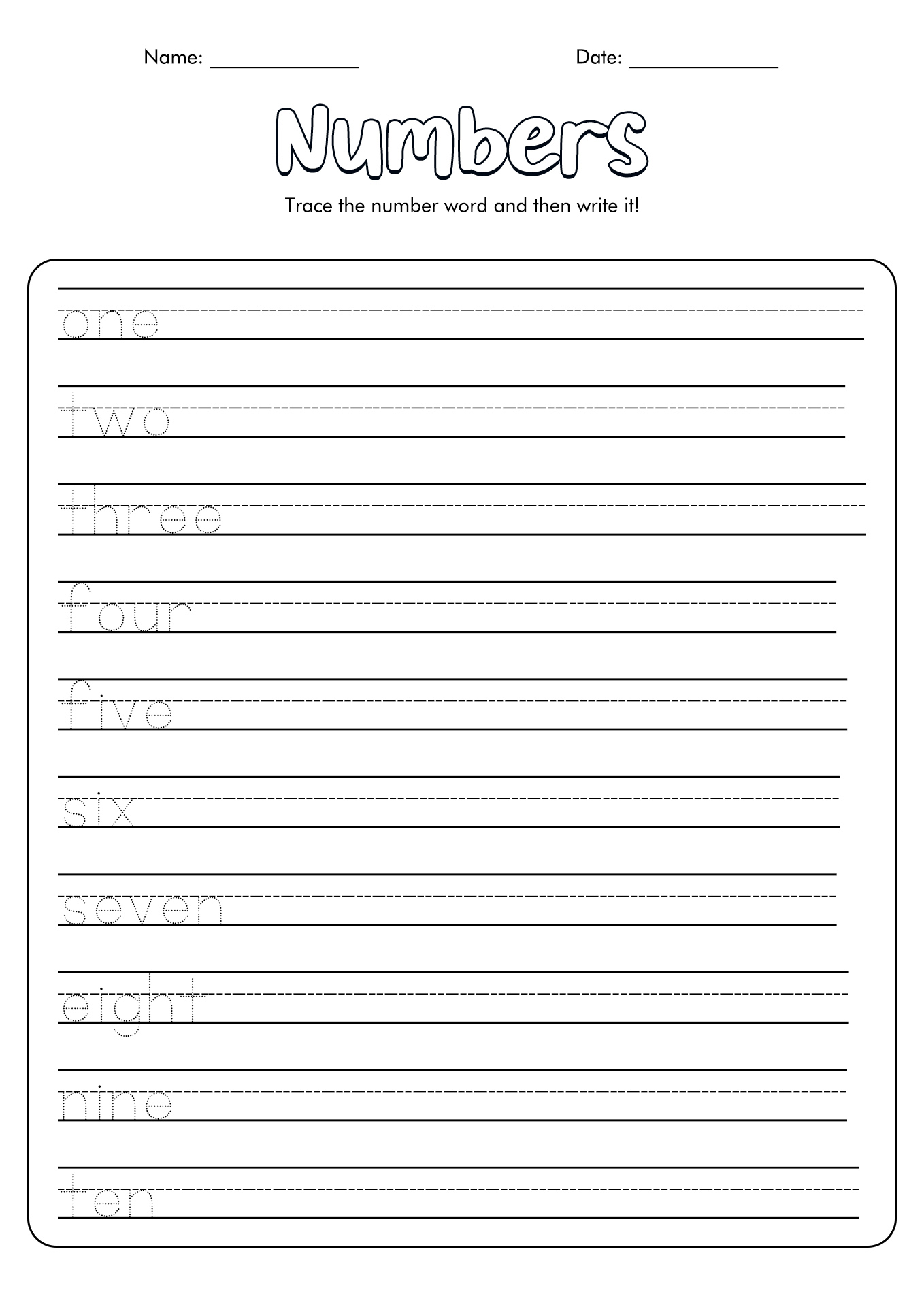 14 Best Images of Practice Writing Words Worksheets