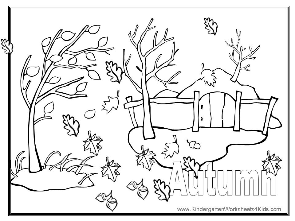 Printable Autumn Coloring Pages for Kids Image