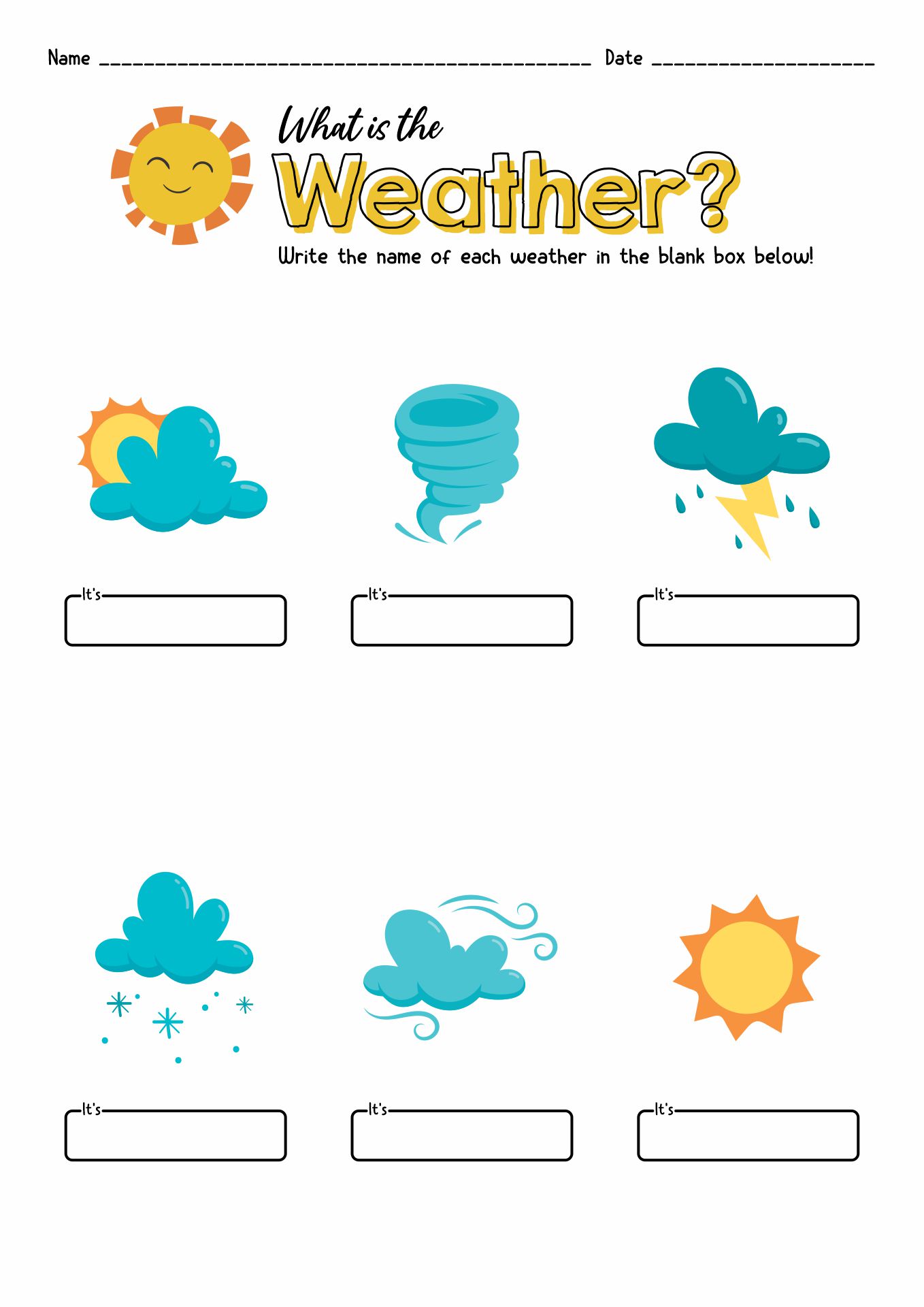 Printable Weather Worksheets Kindergarten Image