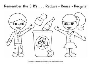 Recycling Coloring Pages Printable Image