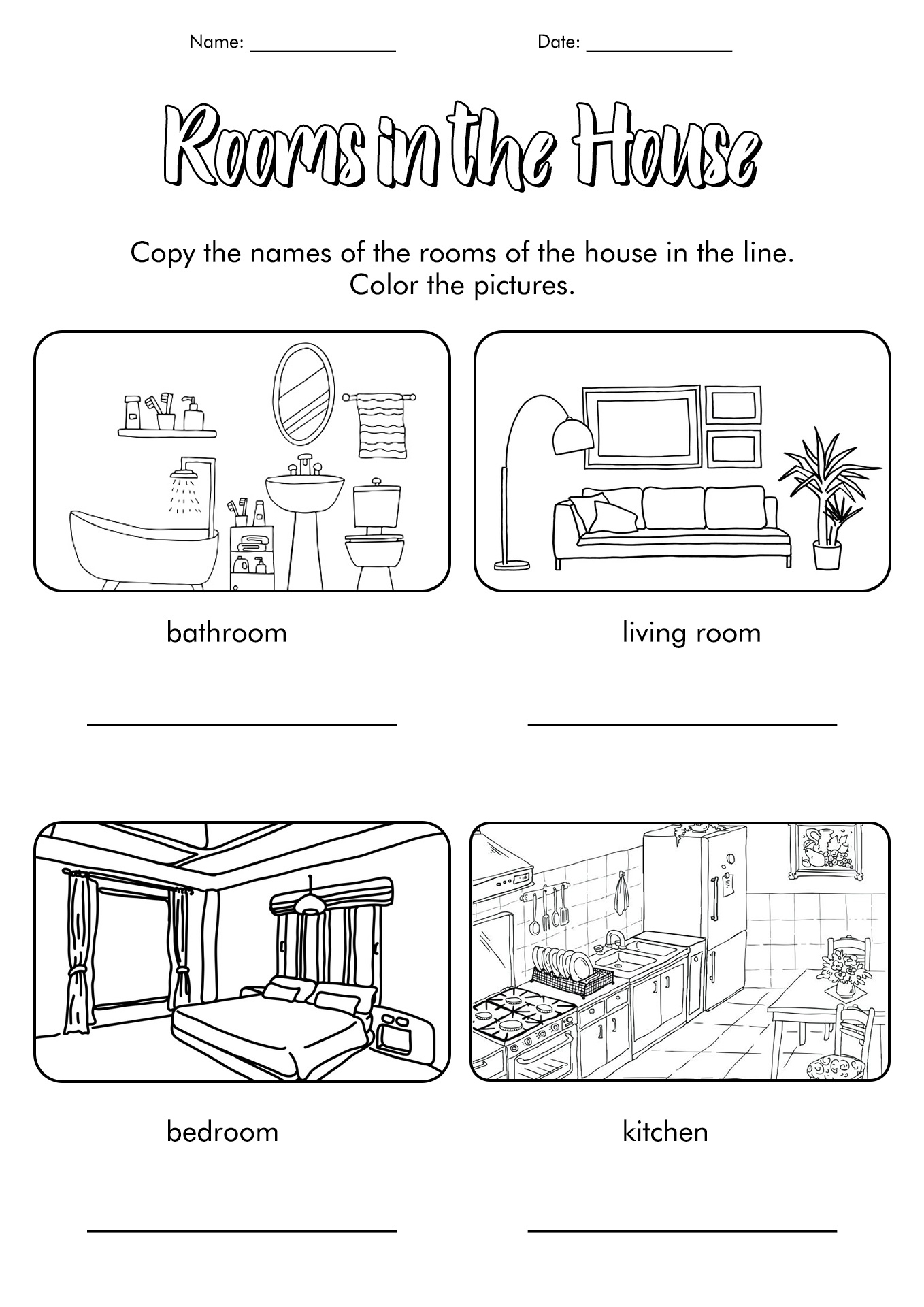 12 Best Images of White House Worksheets - Rooms in a House Worksheet ...
