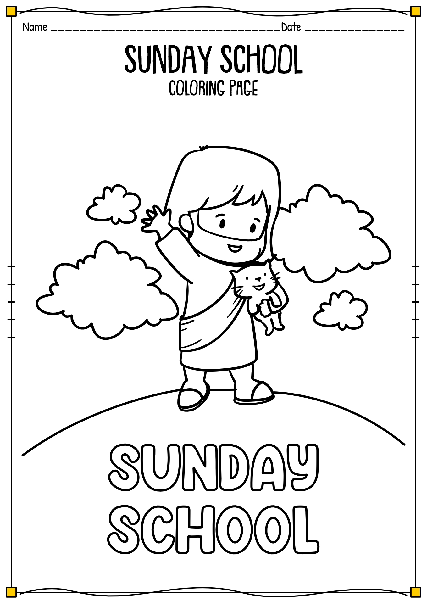 Sunday School Coloring Pages Printable
