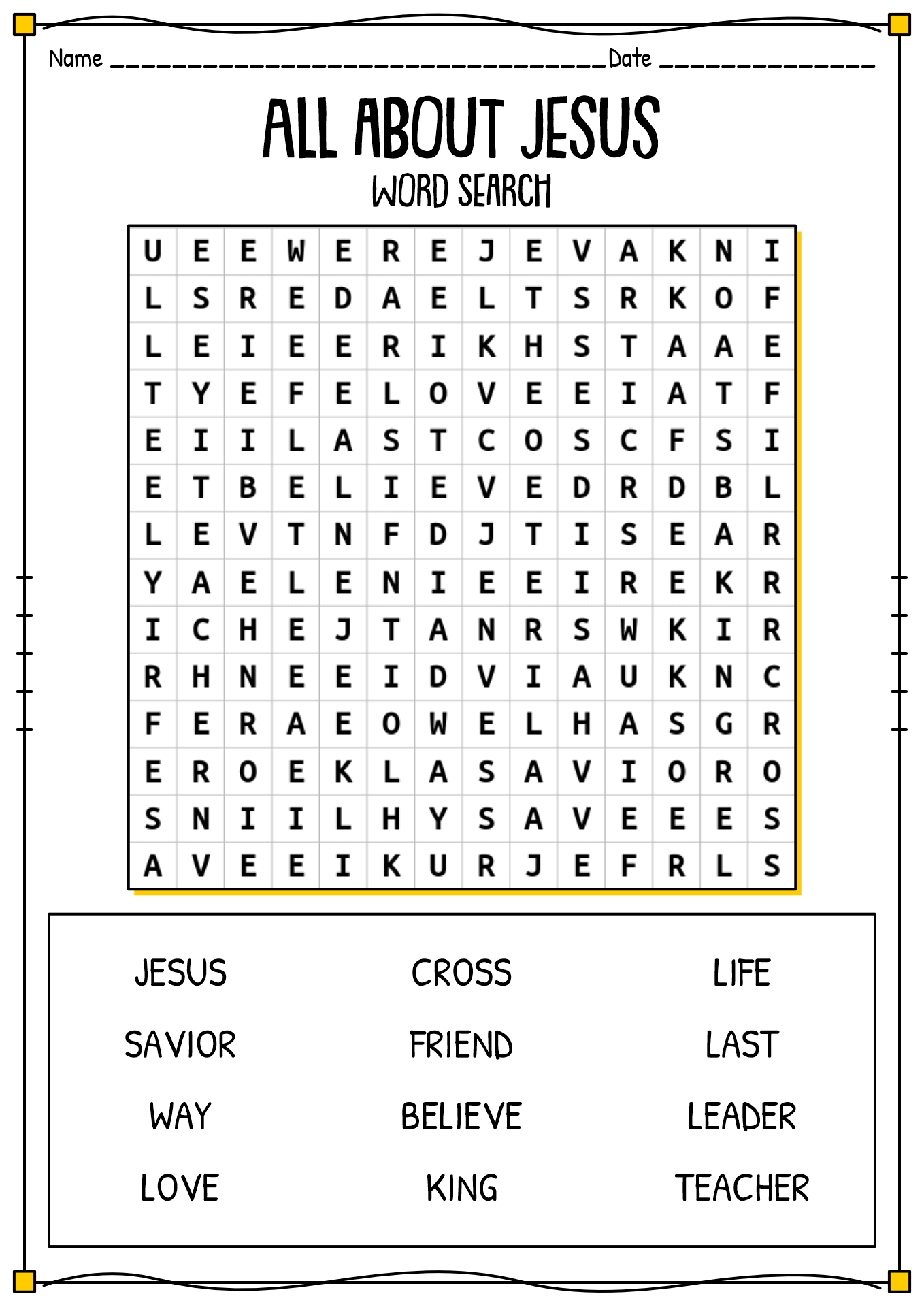 Sunday School Word Search Puzzles Printable Sunday School Word Search Puzzles Printable