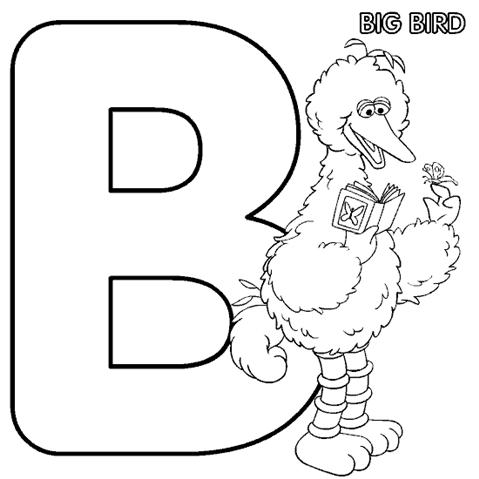 The Letter B Sesame Street Alphabet Coloring Pages Image