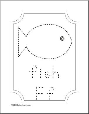 Tracing Letter F Fish Image