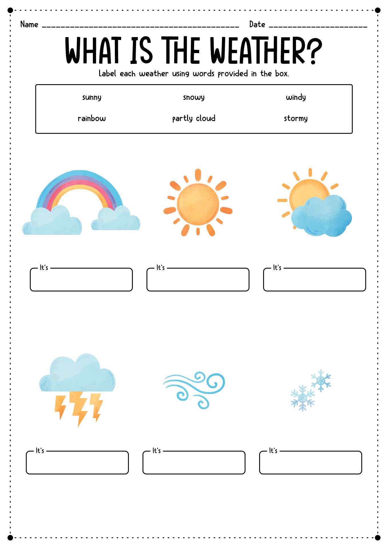 Weather Conditions Worksheets Image