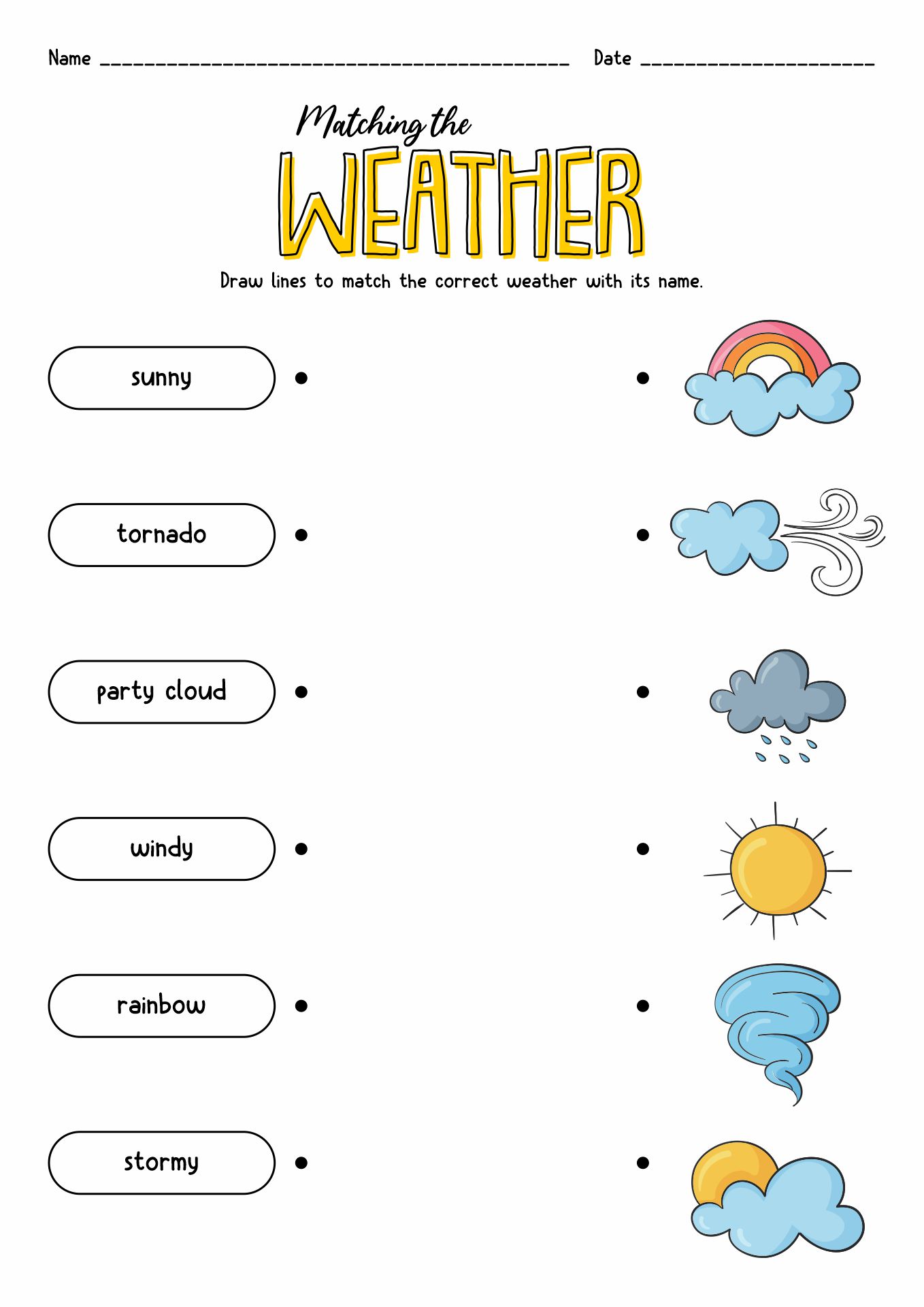 Weather Match Worksheet Image