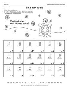 2-Digit Addition and Subtraction with Regrouping Christmas Image