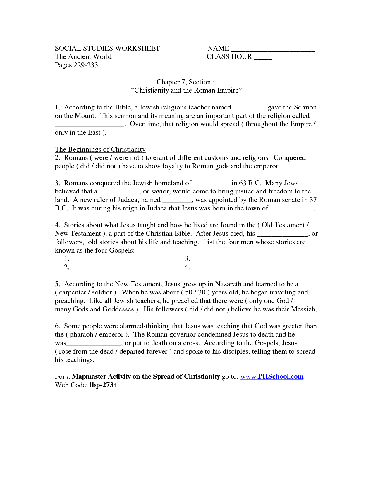 Social studies 5th grade worksheets