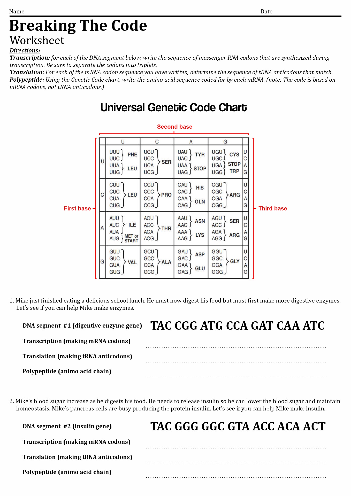 Breaking the Code Worksheet Answers Image